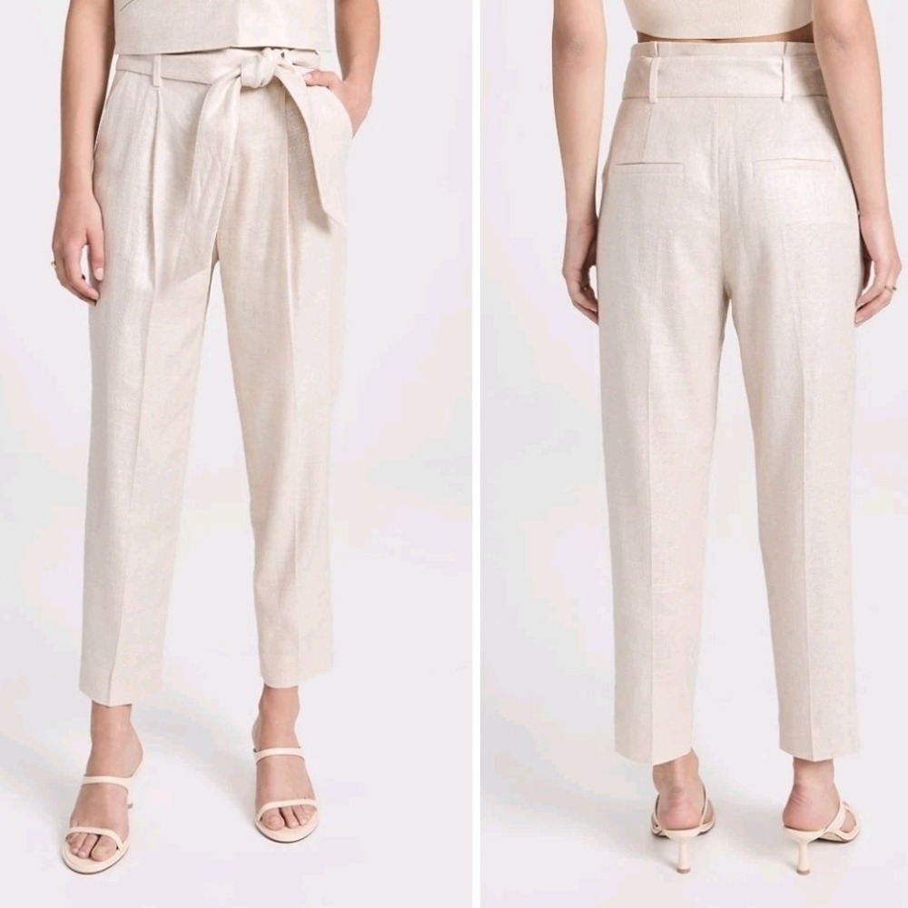 Veronica Beard Cream Ankle Cropped Pants